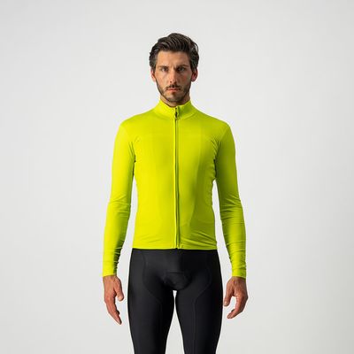 pánský cyklistický dres Castelli Pro Thermal Mid LS, chartreuse