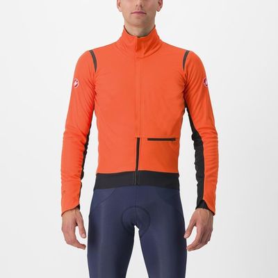 pánská cyklistická bunda Castelli Alpha Doppio RoS, red orange/black reflex-black