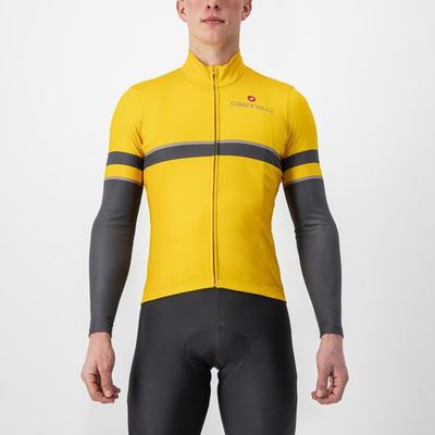 pánský cyklistický dres Castelli Retta LS, goldenrod/dark gray