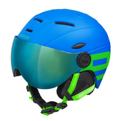 dětská lyžařská helma Rider Pro, modrá/zelená mat