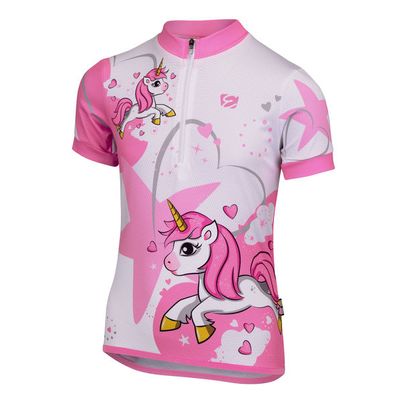 dětský cyklistický dres Etape Rio, bílá/růžová