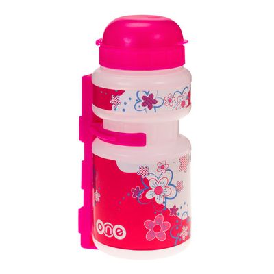 dětská sportovní lahev One Smile 250 ml, transparent/růžová