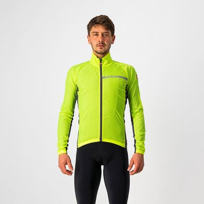 pánská větrovka Castelli Squadra Stretch, yellow fluo/dark gray