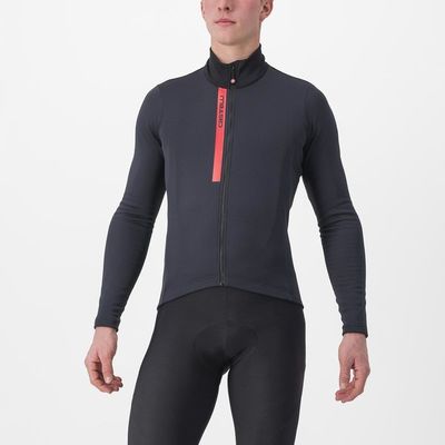 pánský cyklistický dres Castelli Entrata Thermal, light black/red