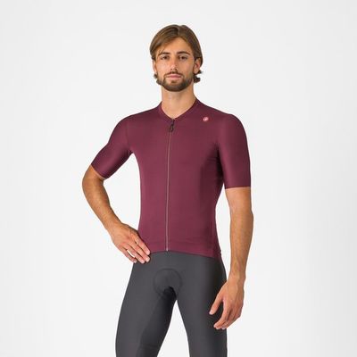 pánský cyklistický dres Castelli Espresso, deep bordeaux/silver moon