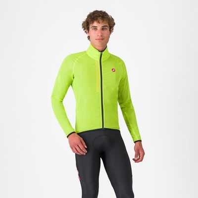 pánská nepromovaká bunda Castelli Squall Shell, electric lime