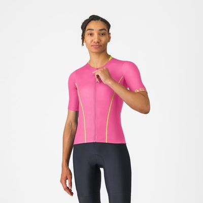 dámský cyklistický dres Castelli Anima Flow, rosa giro/mango mojito