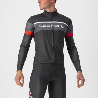 pánský cyklistický dres Castelli Passista, light black/dark gray-red