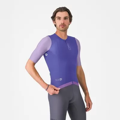 pánský cyklistický dres Castelli Corretto, ultraviolet/purple mist-white