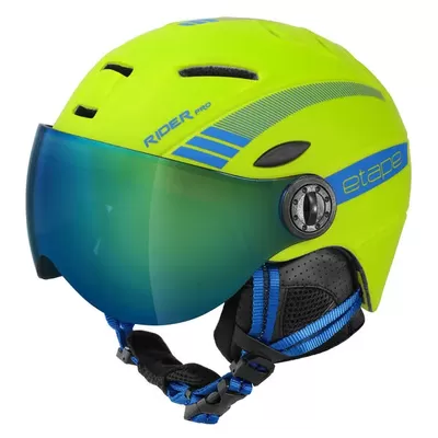 dětská lyžařská helma Etape Rider Pro, limeta/modrá mat