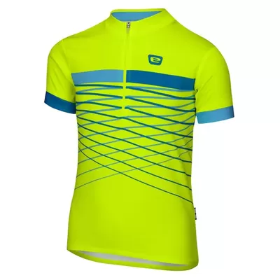 dětský cyklistický dres Etape Lucky, žlutá fluo/modrá