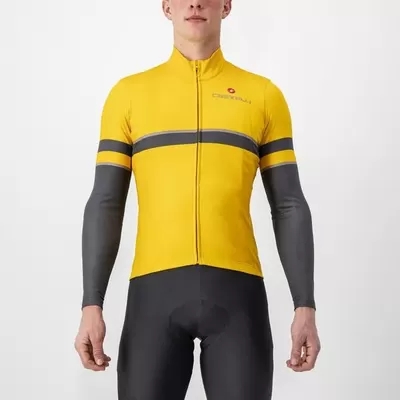 pánský cyklistický dres Castelli Retta LS, goldenrod/dark gray