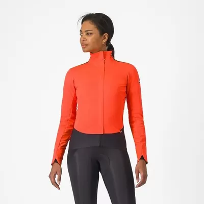 dámská cyklistická bunda Castelli Alpha Doppio Ros W, brilliant pink/dark gray-dark gray