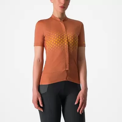 dámský cyklistický dres Castelli Unlimited Sentiero 3, mocha/goldenrod