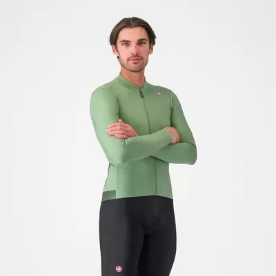 pánský cyklistický dres Castelli Espresso Thermal, green peper