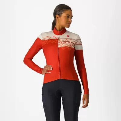 dámský cyklistický dres Castelli Unlimited W Thermal 2, red ochre