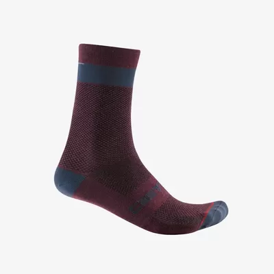 pánské ponožky Castelli Alpha 18, deep bordeaux/dark gray