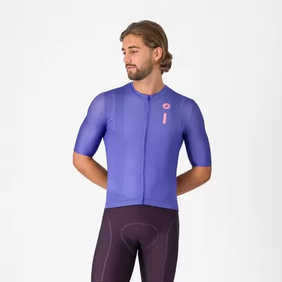 pánský cyklistický dres Castelli Drittone Logo, ultraviolet/rosa giro