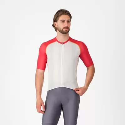 pánský cyklistický dres Castelli Unlimited Endurance 3, ivory/rich red