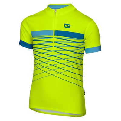 dětský cyklistický dres Etape Lucky, žlutá fluo/modrá