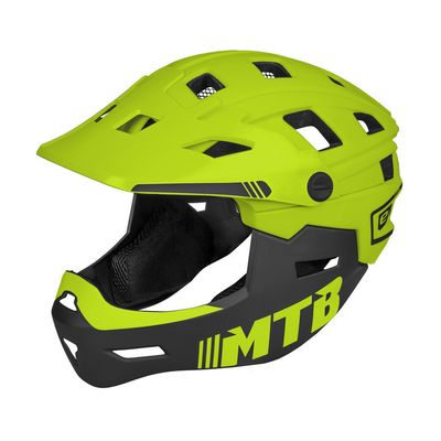 dětská sjezdová helma na kolo Etape Scudo, limeta/černá mat