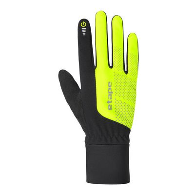 zateplené rukavice Etape Skin WS+, černá/žlutá fluo